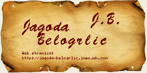 Jagoda Belogrlić vizit kartica